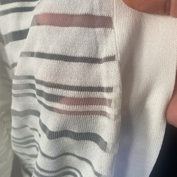 Calvin Klein White Partially Sheer Cardigan Sweater Wedding Cover Sz L NWT - Picture 4 of 8